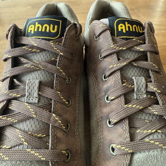 Ahnu Mens Size 9.5 Brown Leather Outdoor Hiking Sneaker Shoes F19616E - Picture 4 of 13